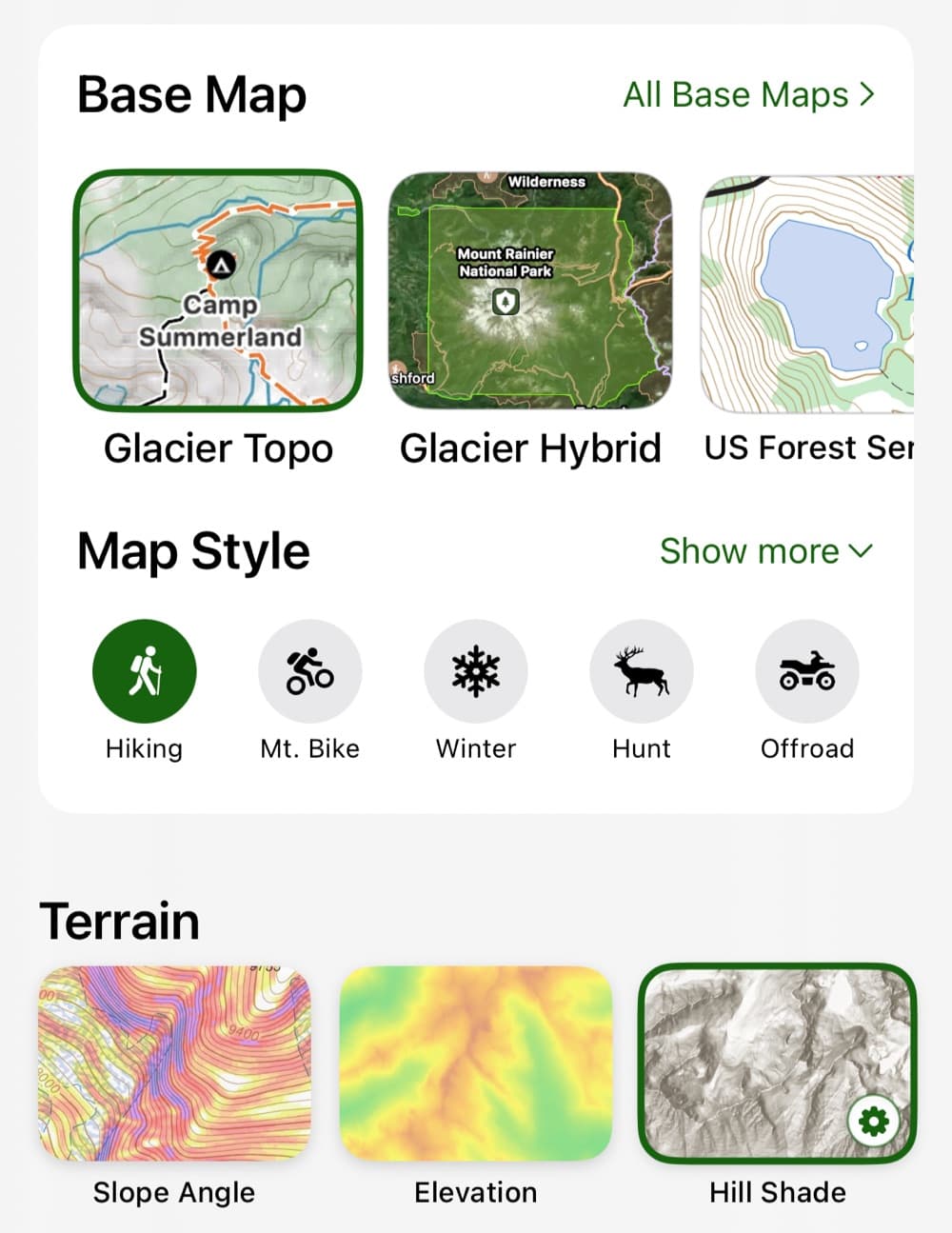 SCREENSHOT: map picker (base maps + activities)