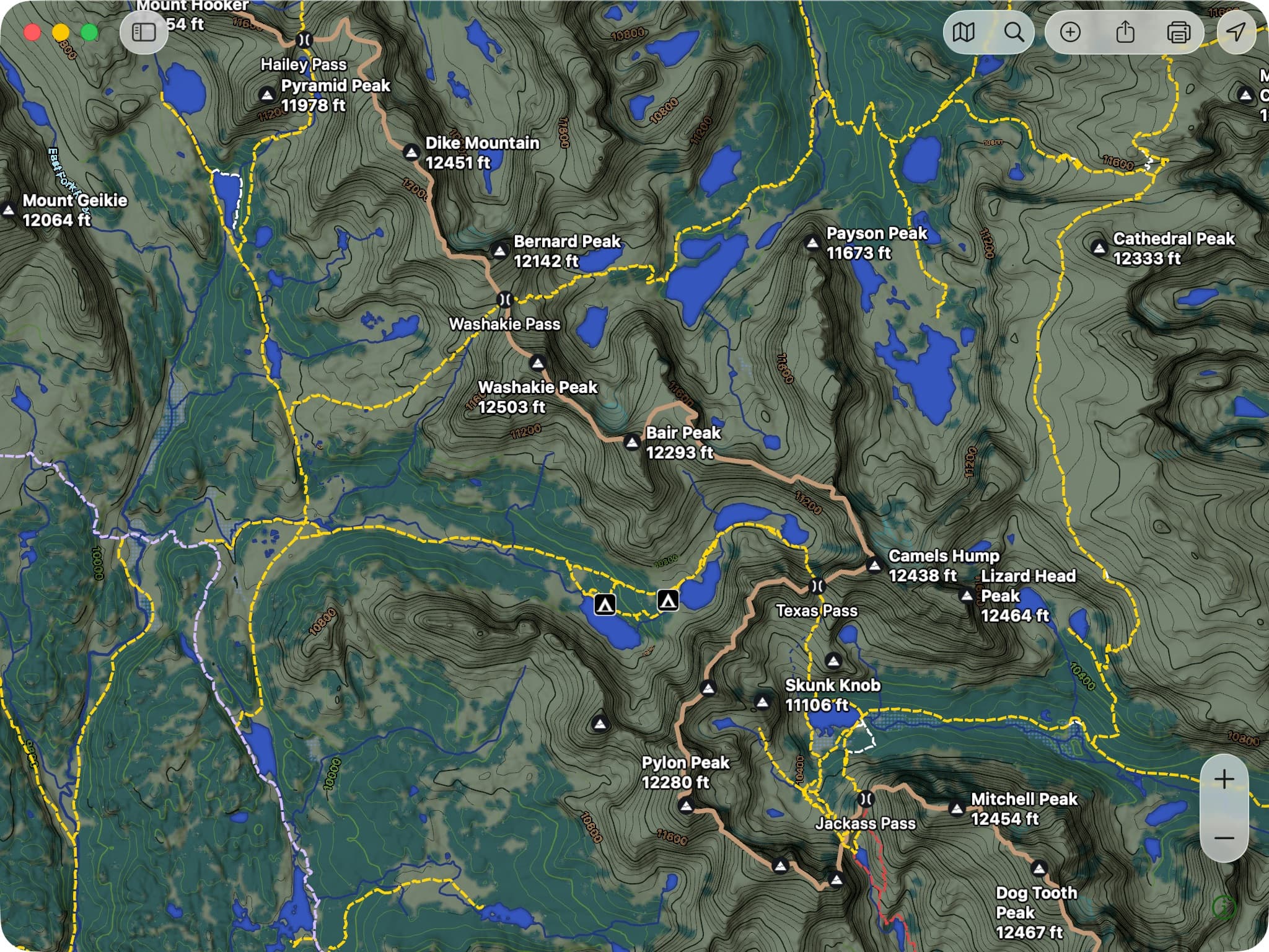 SCREENSHOT: Glacier Topo on phone + Glacier Hybrid on Mac