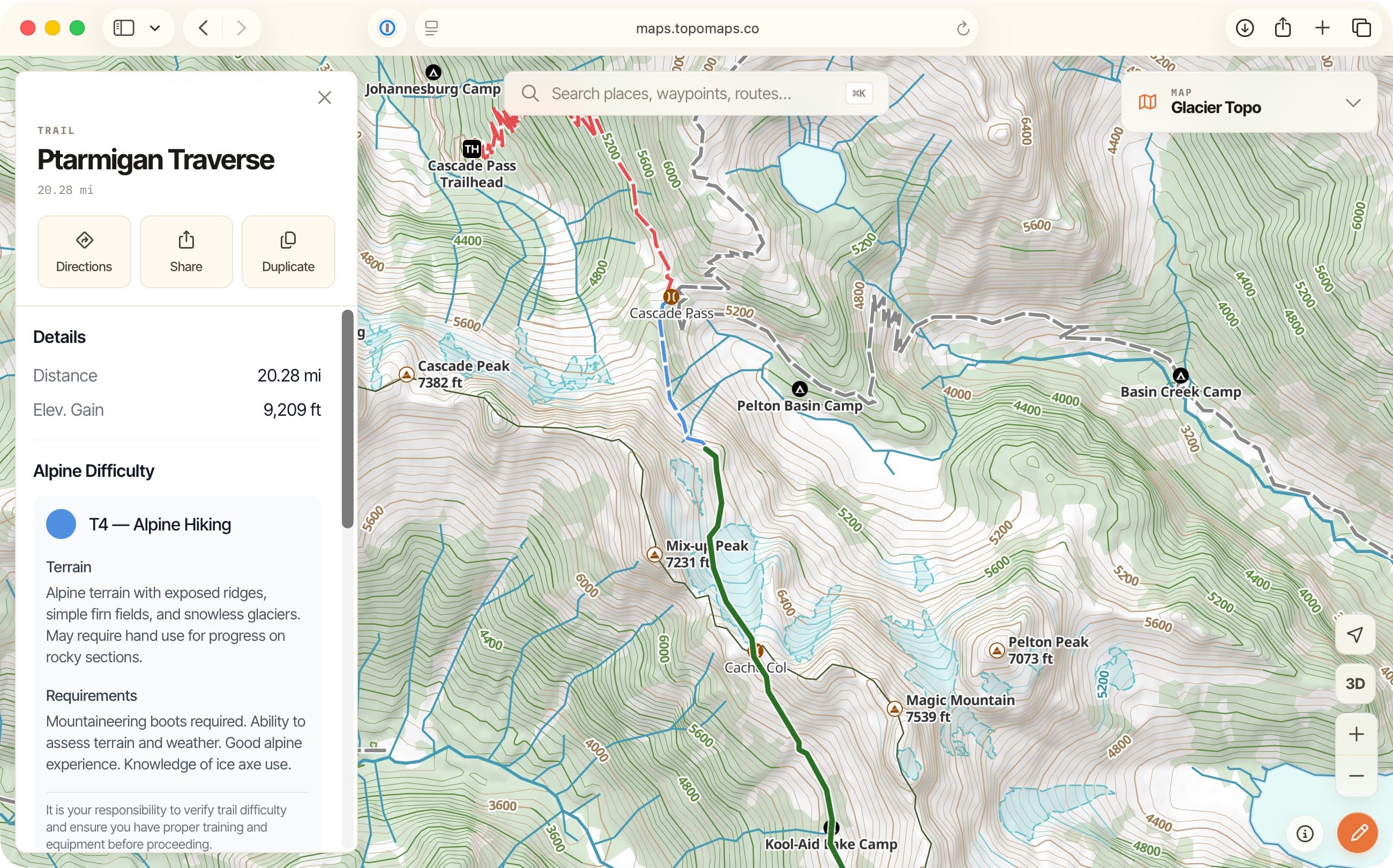SCREENSHOT: Trail data on click in the web app