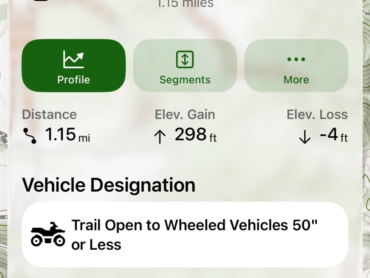 PHOTO/SCREENSHOT: route planning on the Glacier Topo map with MVUM routes (~4:3)